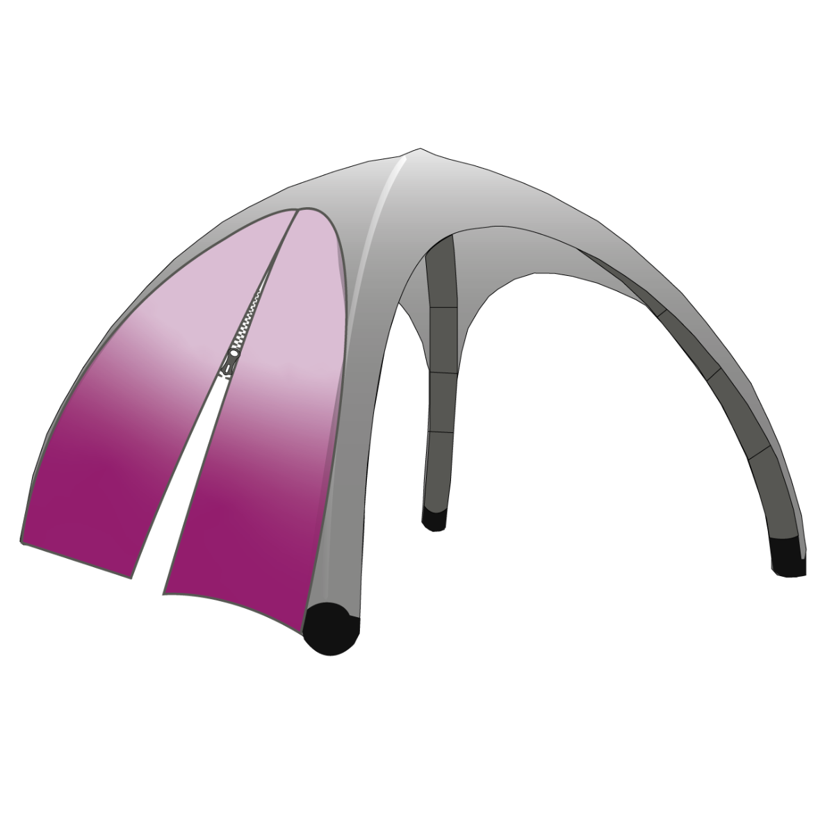 Parete laterale con porta a battente