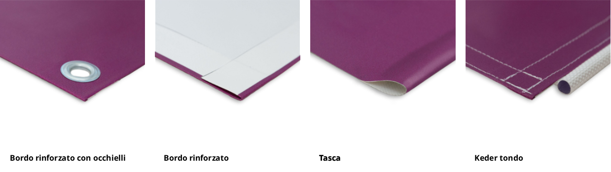 Finiture per banderola stampata in PVC