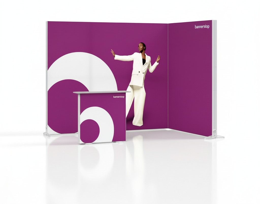 Vista dettagliata stand fieristico LED 3x2